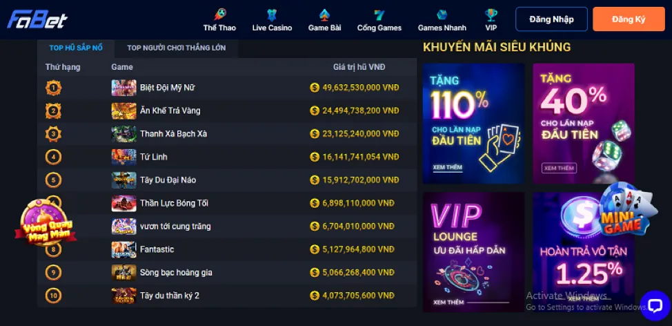 Thưởng nạp tiền g2802